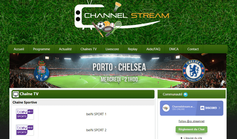 channelstream tous vos match de football en direct