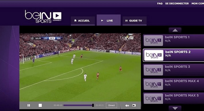 bein sports site comme hes goal football