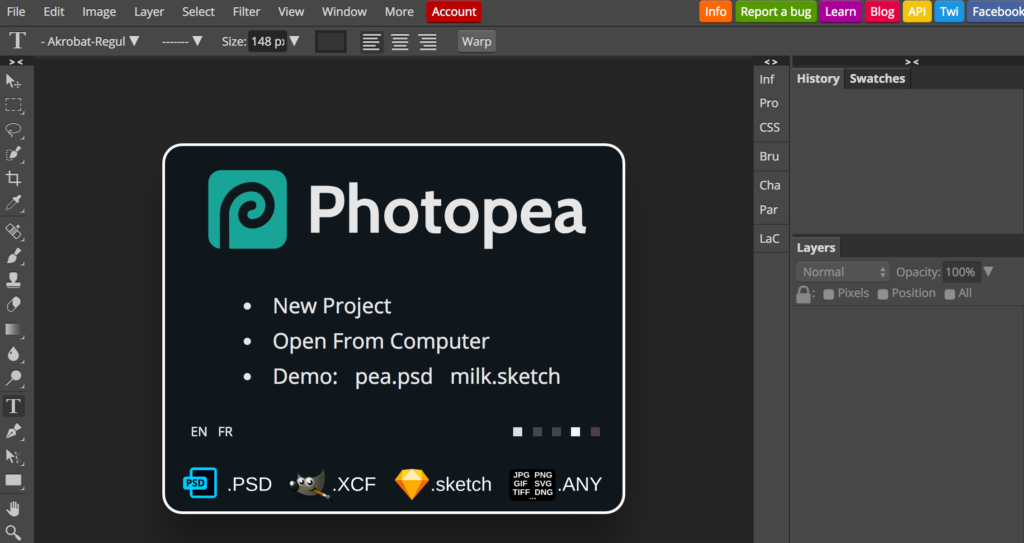 Photopea, le clone de Photoshop